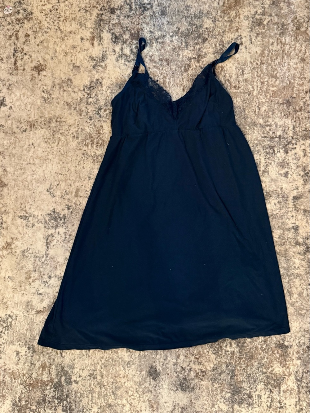 Women's nursing maternity Blue Lace-Trim Slip Nightdress